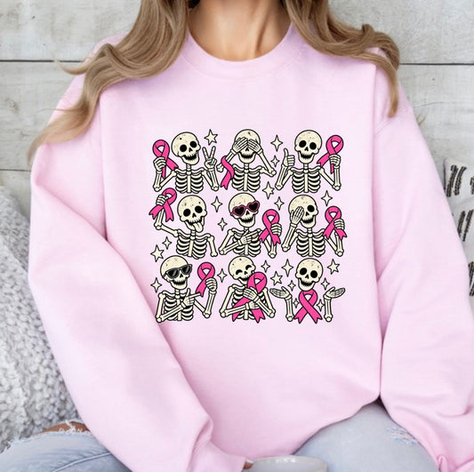 Pink ribbon skeletons
